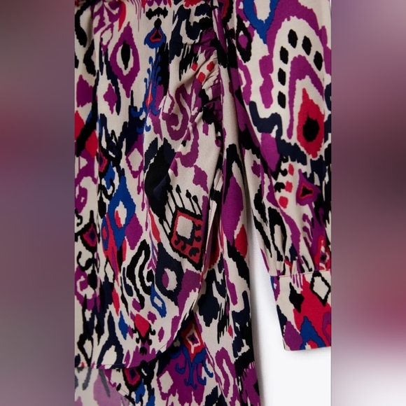 🇺🇸ZARA MULTICOLORED PRINT CROSSOVER DRESS-NWT - Picture 3 of 3